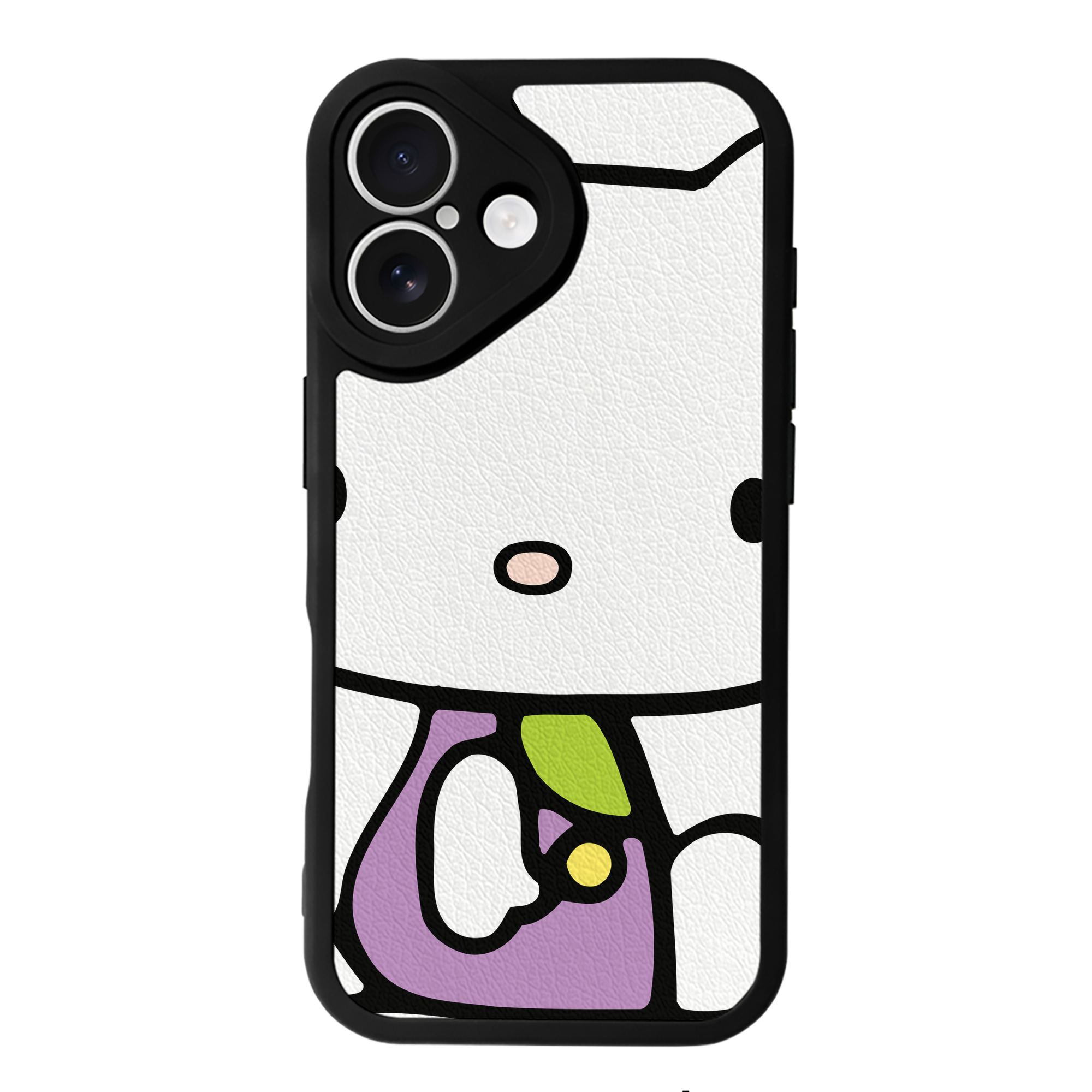 （画像用） Hello Kitty ハローキティ 【iPhone 16シリーズ対応】シリコンスマホケース（レザー調） 材質：シリコン